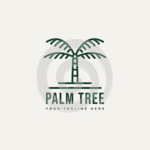 Palm tree minimalist line art logo template vector illustration design. simple modern travel, resort, spa logo concept