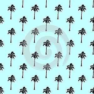 Palm tree pattern seamless texture. Simple illustration of palm tree vector pattern seamless for any web design or