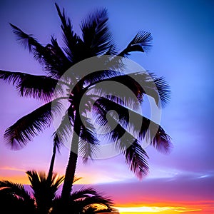 palm tree silhouette - AI