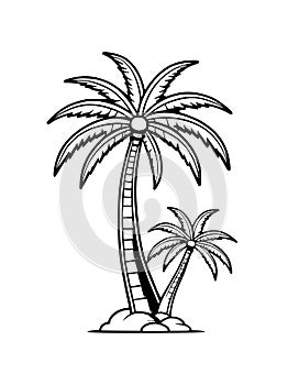 palm tree silhouette isolated icon