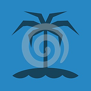Palm tree simple blue vector