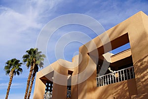 Palm tree and Southwestern architecture