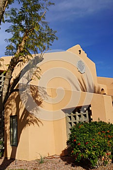 Palm tree and Southwestern architecture