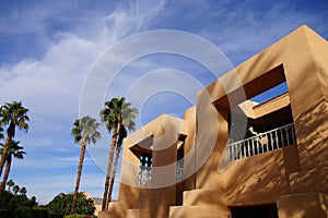 Palm tree and Southwestern architecture