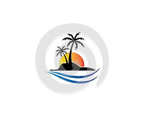 Palm tree summer vector icon illustration