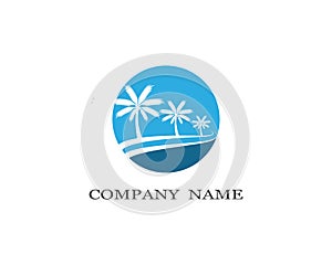 Palm tree summer vector icon illustration