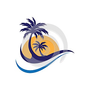 Palm tree summer vector icon