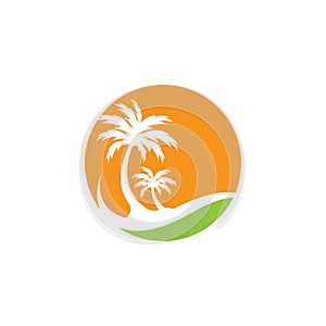 Palm tree summer vector icon