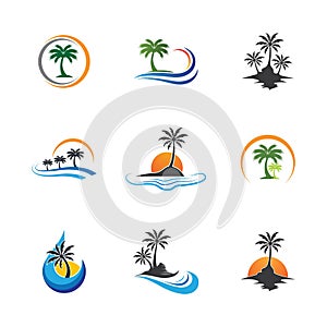 Palm tree summer vector icon