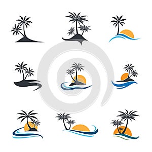 Palm tree summer vector icon