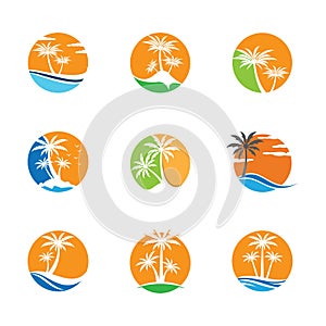 Palm tree summer vector icon
