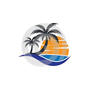 Palm tree summer vector icon