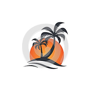 Palm tree summer vector icon