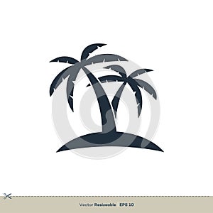 Palm Tree Vector Icon Logo Template Illustration Design. Vector EPS 10