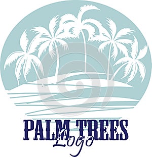 Palm trees on the Beach Logo. Silhouette - vector