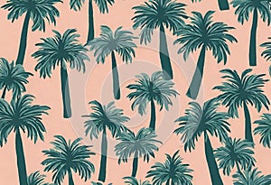 Palm trees black, colored on white background and customized for designs, v16