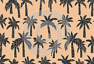 Palm trees black, colored on white background and customized, v17