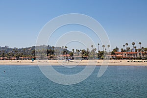 Palm Trees and Resort on Santa Barbara Beach