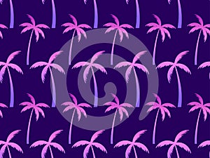 Palm trees seamless pattern, violet gradient color. Tropical jungle, exotic background for advertising, postcards, poster and