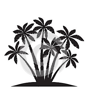 Palm Trees silhouettes vector illustration isolated on white background