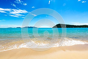 Palm and tropical beach at Koh Chang, TRAD in THAILAND