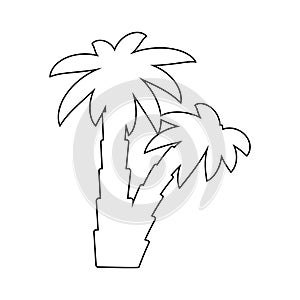 palm tropical tree set icons black silhouette illustration isolated on white