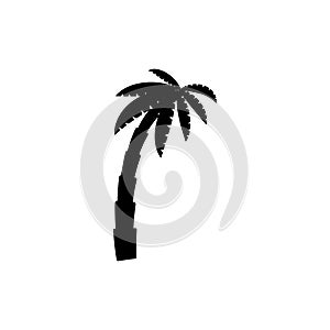 palm tropical tree set icons black silhouette illustration isolated on white