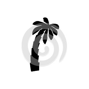 palm tropical tree set icons black silhouette illustration isolated on white