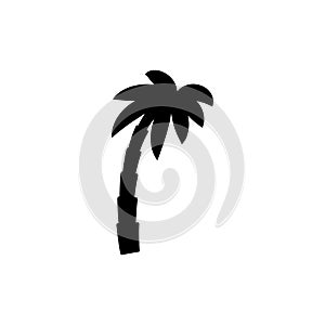 palm tropical tree set icons black silhouette illustration isolated on white