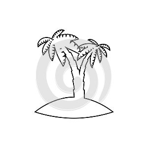 palm tropical tree set icons black silhouette illustration isolated on white