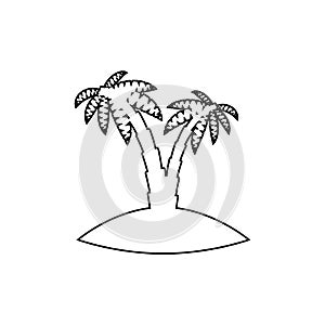 palm tropical tree set icons black silhouette illustration isolated on white