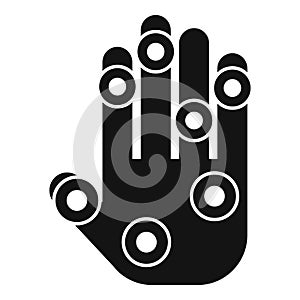 Palm verification icon simple vector. Scanner security