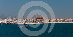 Palma de majorca panorama, viewed from the sea