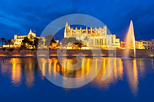 Palma de Mallorca Cathedral Seu sunset Majorca