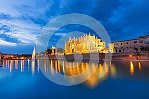 Palma de Mallorca Cathedral Seu sunset Majorca