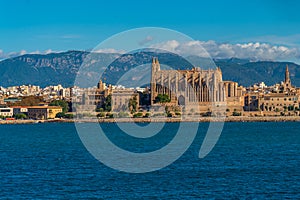 Palma de Mallorca coastline with the cathedral and skyline