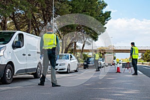 Guardia Civil control on highway