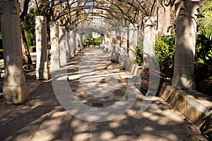 Palma Mallorca almudaina kings palace garden arch walkway passage path