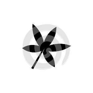 Palmatisect maple leaf flat icon photo