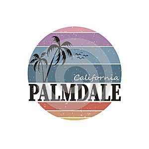 Palmdale city travel destination. vector shirt logo