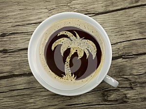 Palme in coffee cup