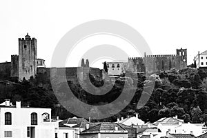Castle of Palmela seen from the center of the city, in Palmela, SetÃÂºbal, Portugal photo
