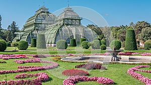 The Palmenhaus Schoenbrunn timelapse - a large greenhouse in the park Schoenbrunn in Vienna, Austria