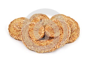 Palmier pastries made with spelt flour