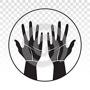 Palmist / palmistry with two human hands flat icon fo apps or websites