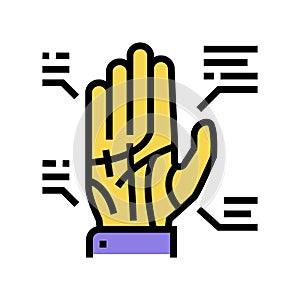 palmistry astrological color icon vector illustration