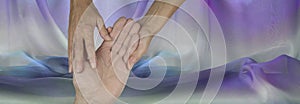 Palmistry website header on purple material background