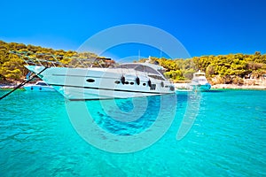 Palmizana bay on Pakleni Otoci islands turquoise yachting destination view