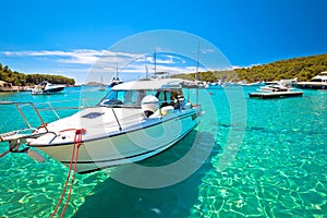 Palmizana bay on Pakleni Otoci islands turquoise yachting destination view