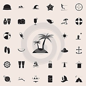 palms on the island icon. Detailed set of summer pleasure icons. Premium quality graphic design sign. One of the collection icons